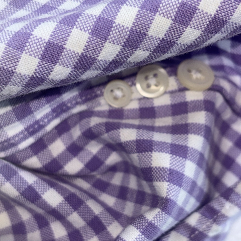 Polo Ralph Lauren Shirt Mens XLarge Purple Gingham Check Poplin Button Down - Picture 6 of 7